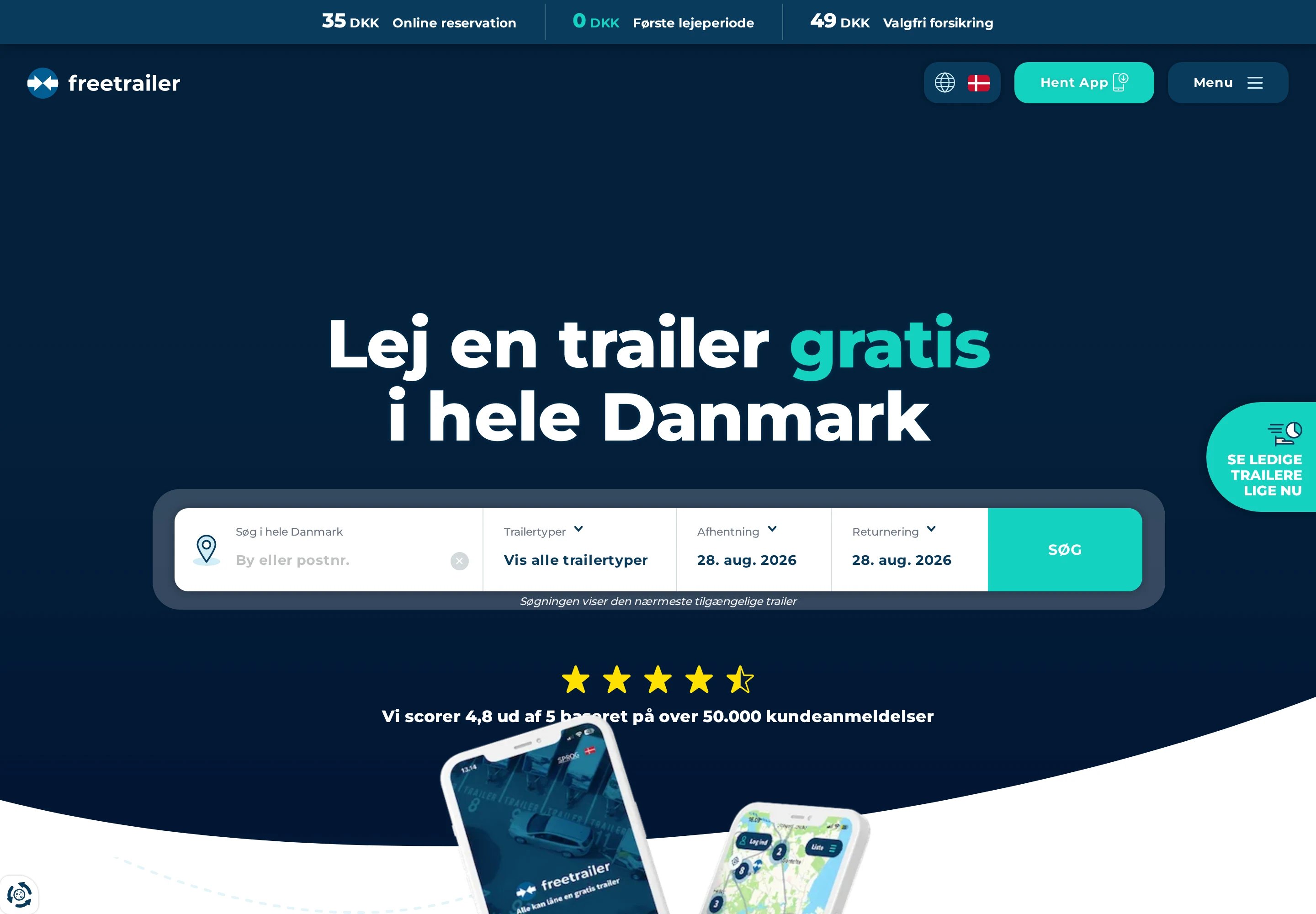 Freetrailer — hjemmeside