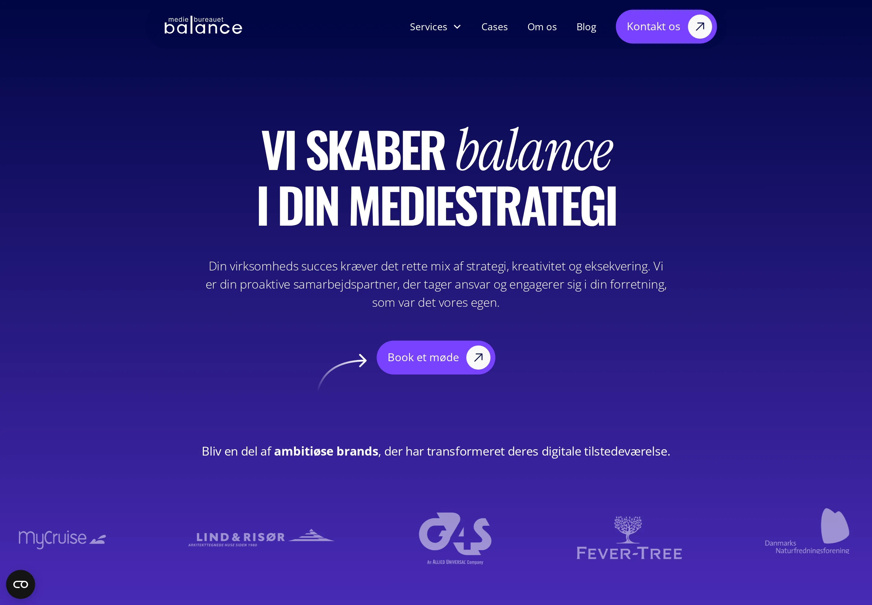 Mediebureauet Balance — hjemmeside